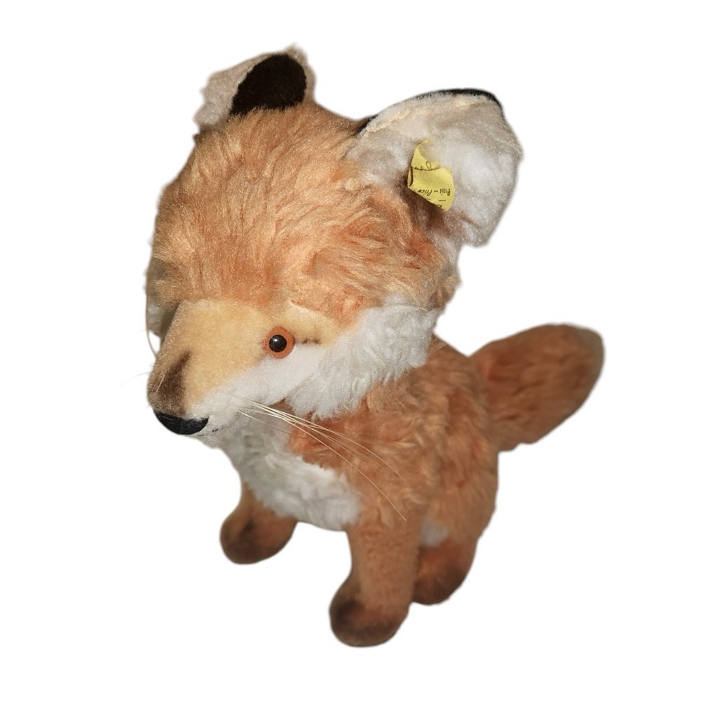 Vintage 1960s Steiff "Cosy Fuzzy" Fox Dralon w/ Button Ear Tag